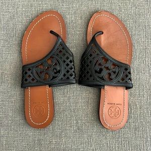 Tori Burch size 6 black sandals